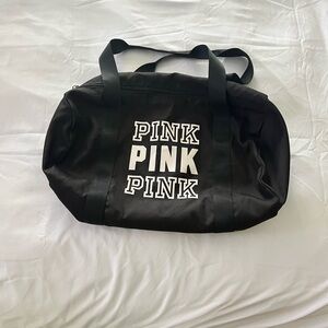 PINK Victoria's Secret Black Travel Bag with Sporty Design
